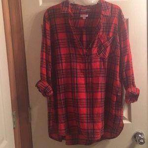 ❤️ Long Red Flannel Shirt ❤️
